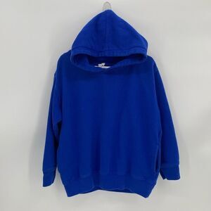 Rabbit Skins Blue Pullover Hoodie Sweatshirt Unisex Size 5/6 Front Pockets